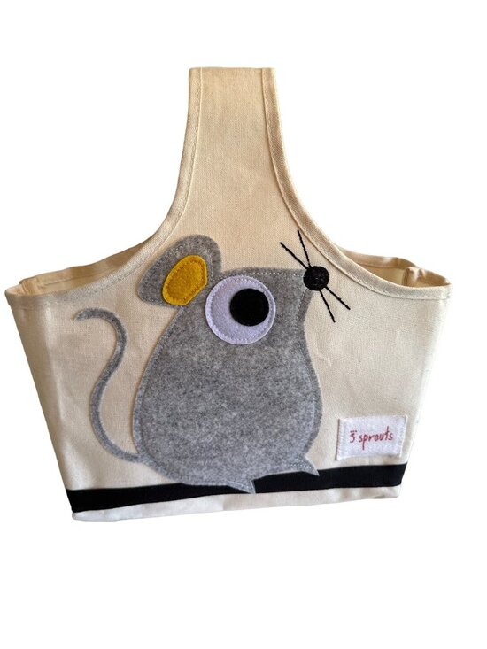 3 Sprouts Felt Mouse Canvas Diaper Caddy Bag - Picture 1 of 7